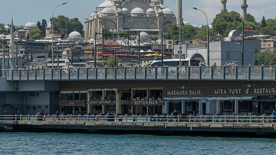 Galata Bridge's Lively Atmosphere